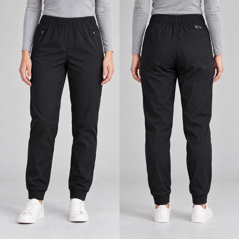 Eddie Bauer Rainier Fleece Lined Jogger Pants Women 8 Black Stretch Hiking Warm